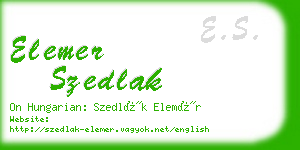 elemer szedlak business card